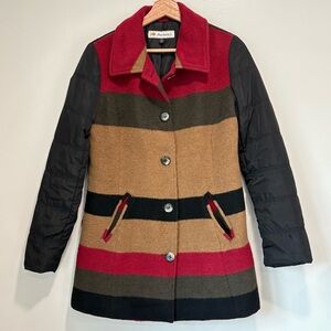 Montana Co. Mixed Media Colorblock Coat